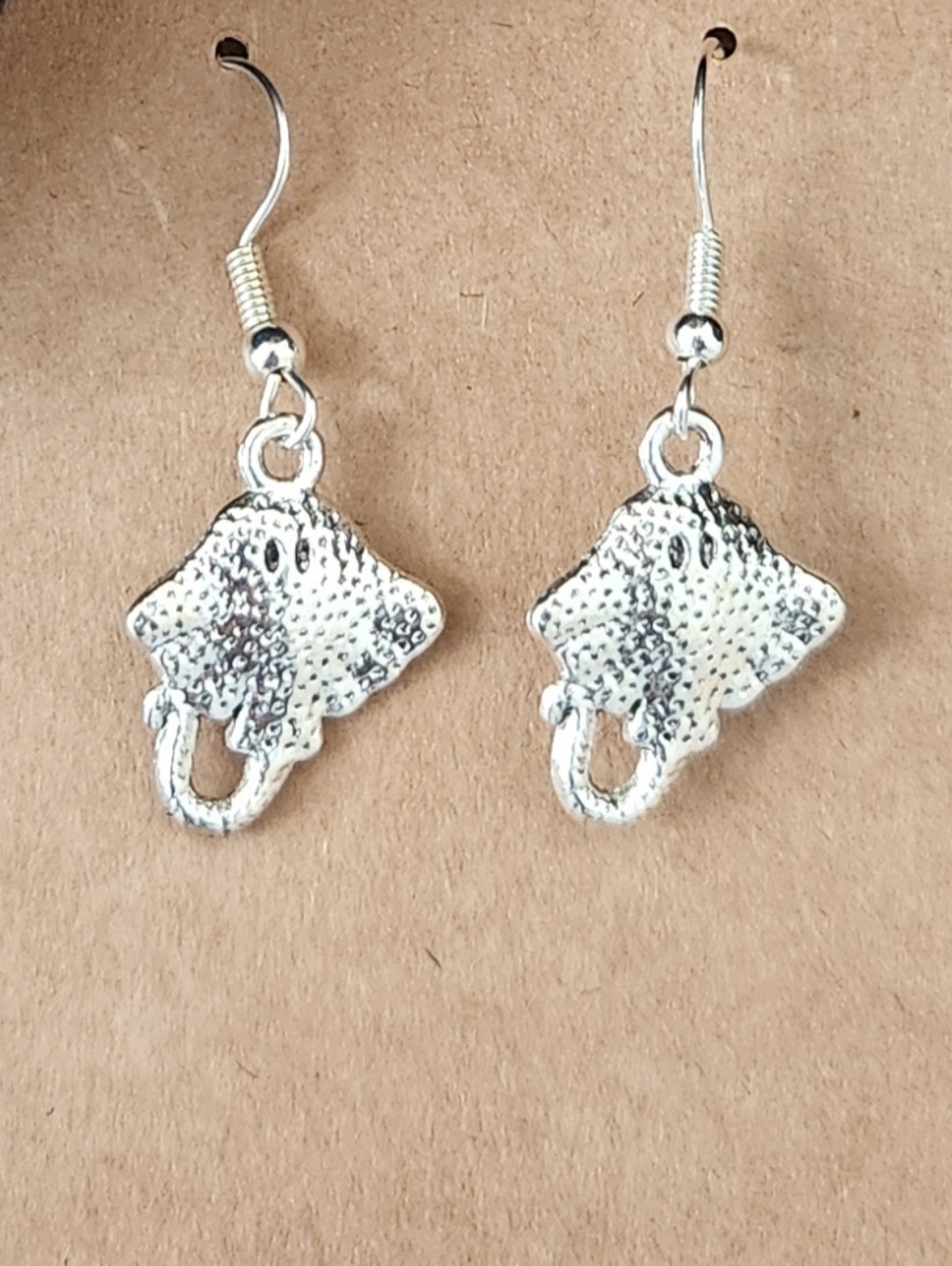 Manta Ray  Earrings Handmade By CCK - Picture 3 of 3
